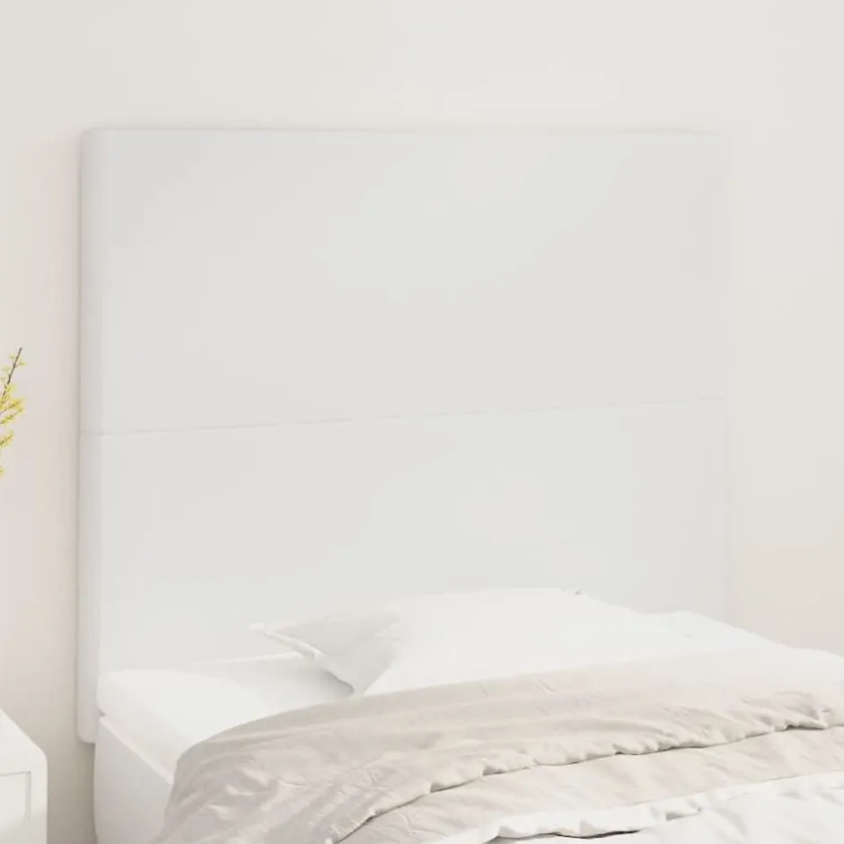 vidaXL Sänggavel 80x5x118/128 cm konstläder Vit