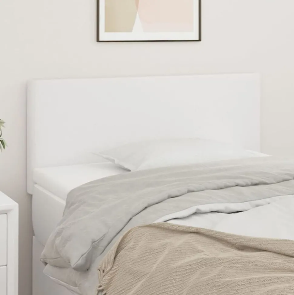 vidaXL Sänggavel vit 80x5x78/88 cm konstläder