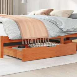 vidaXL Sänglådor 2 st vaxbrun 95x55x17 cm massiv furu