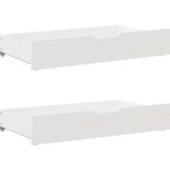 vidaXL Sänglådor 2 st vit 95x55x17 cm massiv furu
