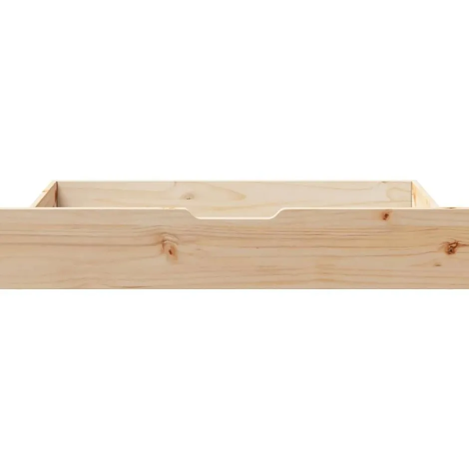 New vidaXL Sänglådor med hjul 2 st 95x55x17 cm massiv furu Naturfärg