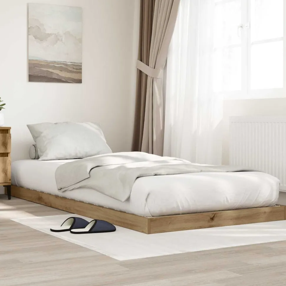 vidaXL Sängram Artisan Ek 75 x 190 cm Konstruerat trä
