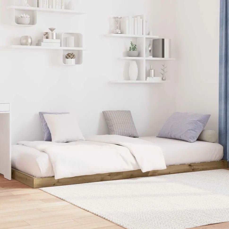 vidaXL Sängram Artisan Ek 75 x 190 cm Konstruerat trä