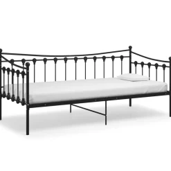 Hot vidaXL Sängram bäddsoffa metall 90x200 cm Svart