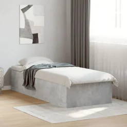 Clearance vidaXL Sängram 75x190 cm konstruerad trä Betonggrå