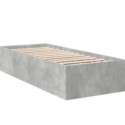 Clearance vidaXL Sängram 75x190 cm konstruerad trä Betonggrå