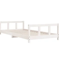 vidaXL Sängram för barnsäng vit 90x200 cm massiv furu