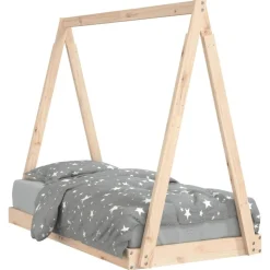 vidaXL Sängram för barnsäng 70x140 cm massiv furu