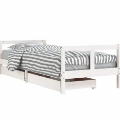 Discount vidaXL Sängram för barnsäng m. lådor 80x200 cm massiv furu Vit