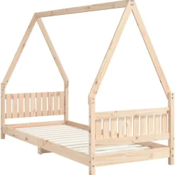 Sale vidaXL Sängram för barnsäng 80x200 cm massiv furu Naturfärg