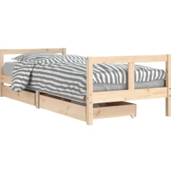 vidaXL Sängram för barnsäng m. lådor 80x200 cm massiv furu