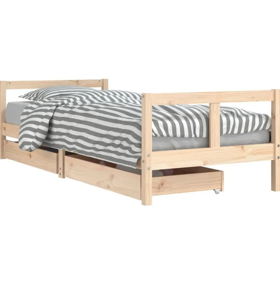 vidaXL Sängram för barnsäng m. lådor 80x200 cm massiv furu