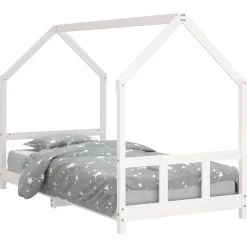 Clearance vidaXL Sängram för barnsäng 90x200 cm massiv furu Vit