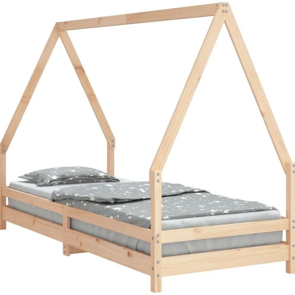 vidaXL Sängram för barnsäng 80x200 cm massiv furu