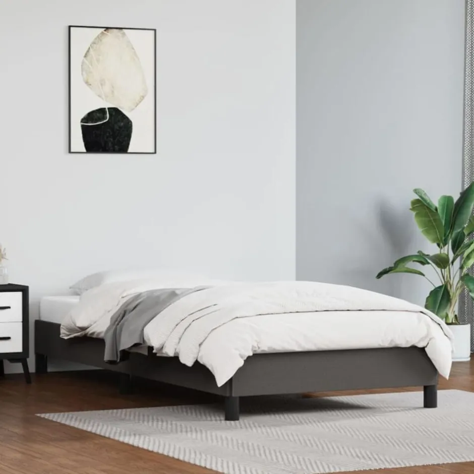 Best vidaXL Sängram 80x200 cm konstläder Grå