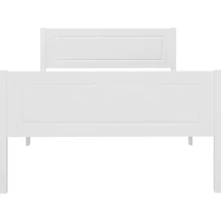 vidaXL Sängram massiv furu vit 90x200 cm