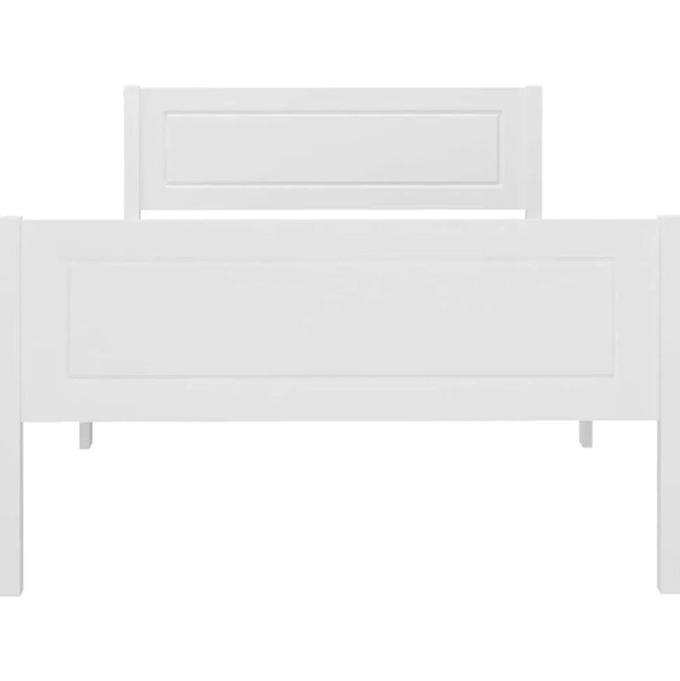 vidaXL Sängram massiv furu vit 90x200 cm