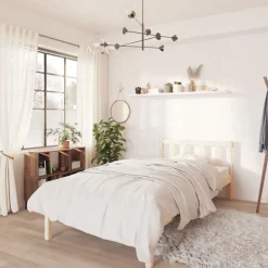 vidaXL Sängram massivt trä 75x190 cm