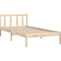 vidaXL Sängram massivt trä 75x190 cm