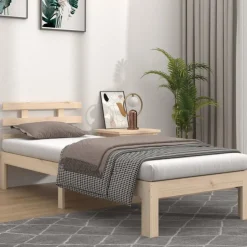 Sale vidaXL Sängram massivt trä 75x190 cm Naturfärg