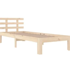 Sale vidaXL Sängram massivt trä 75x190 cm Naturfärg