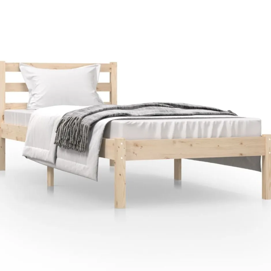 Sale vidaXL Sängram massivt trä 75x190 cm Naturfärg