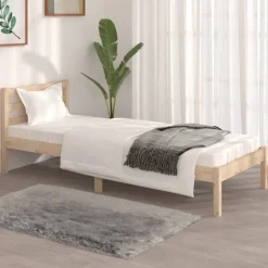 Sale vidaXL Sängram massivt trä 75x190 cm Naturfärg