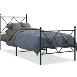 Clearance vidaXL Sängram med huvudgavel och fotgavel metall 75x190 cm Svart