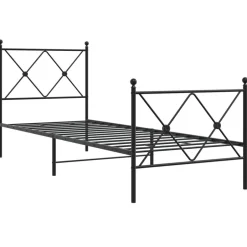 Clearance vidaXL Sängram med huvudgavel och fotgavel metall 75x190 cm Svart
