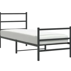 Best vidaXL Sängram med huvudgavel och fotgavel metall 75x190 cm Svart