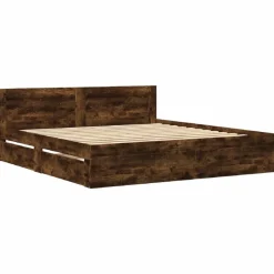 Discount vidaXL Sängram med huvudgavel 200x200 cm konstruerat trä Rökfärgad ek