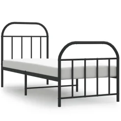 Discount vidaXL Sängram med huvudgavel och fotgavel metall 75x190 cm Svart