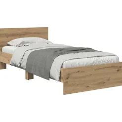 vidaXL Sängram med huvudgavel Artisan Ek 100 x 200 cm Konstruerat trä