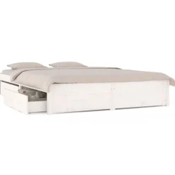 Outlet vidaXL Sängram med lådor 140x190 cm Vit