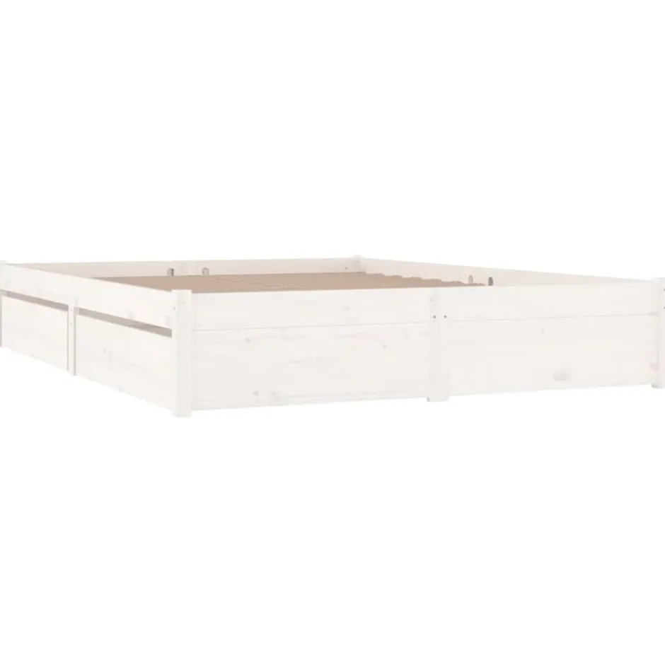 Outlet vidaXL Sängram med lådor 140x190 cm Vit
