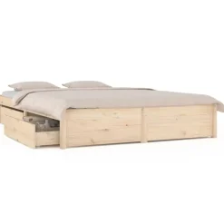 vidaXL Sängram med lådor 140x190 cm Naturfärg