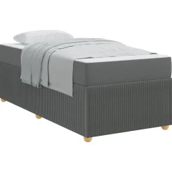 vidaXL Sängram med madrass Mörkgrå 80 x 200 cm tyg