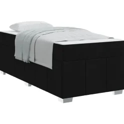 Hot vidaXL Sängram med madrass 80 x 200 cm tyg Svart