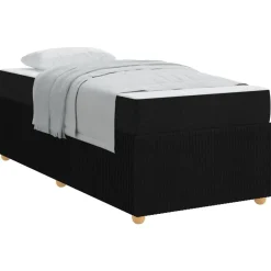 Best vidaXL Sängram med madrass 80 x 200 cm tyg Svart