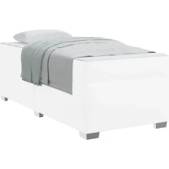 Best vidaXL Sängram med madrass 80 x 200 cm tyg Vit