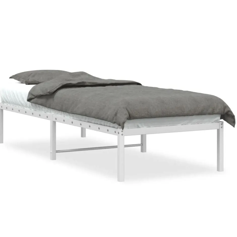Outlet vidaXL Sängram metall 75x190 cm Vit
