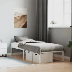 Outlet vidaXL Sängram metall 75x190 cm Vit