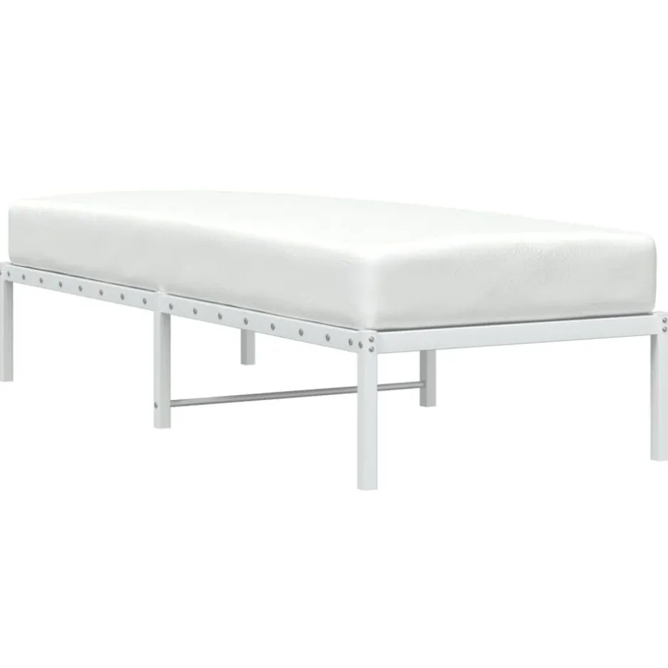 Outlet vidaXL Sängram metall 75x190 cm Vit