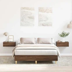 Hot vidaXL Sängram utan madrass 120x200 cm konstruerat trä brun ek