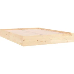Online vidaXL Sängram utan madrass massivt trä 200x200cm Naturfärg