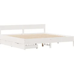 Outlet vidaXL Sängram utan madrass 200x200 cm massiv furu Vit