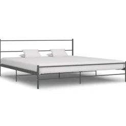 vidaXL Sängram utan madrass grå metall 180x200 cm