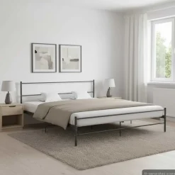 vidaXL Sängram utan madrass grå metall 180x200 cm