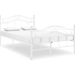 Clearance vidaXL Sängram utan madrass metall 120x200 cm Vit