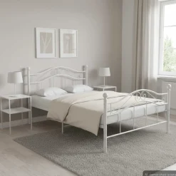 Clearance vidaXL Sängram utan madrass metall 120x200 cm Vit